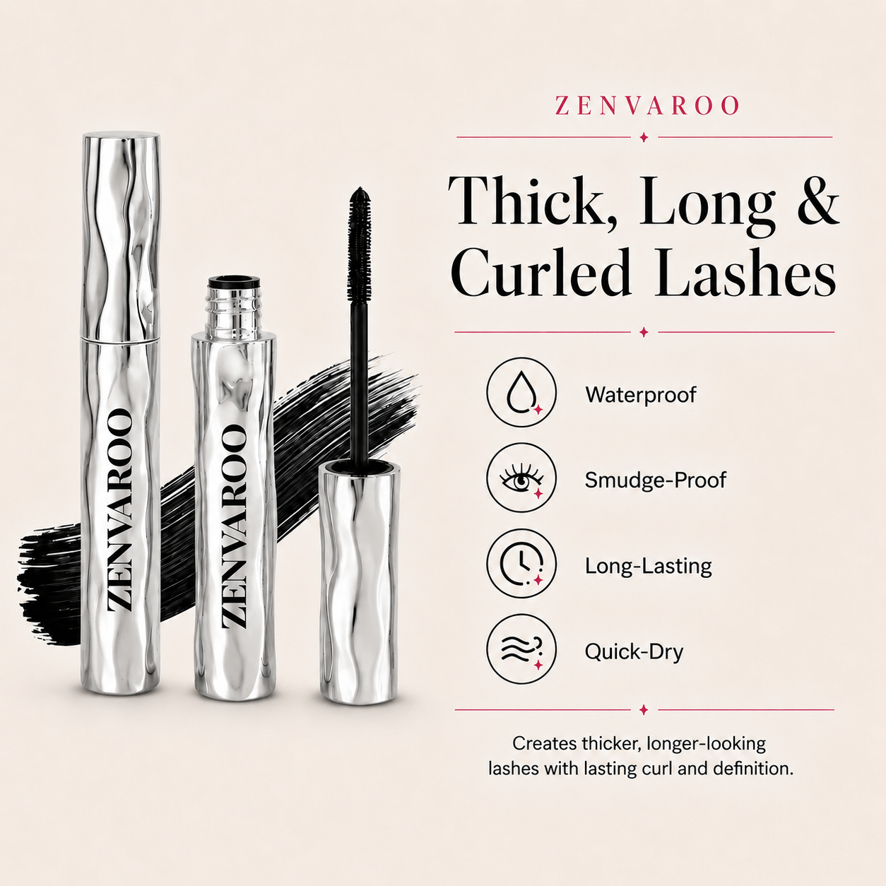 LAST DAY - BUY 1 GET 1 FREE💜Waterproof Curling & Lengthening Mascara