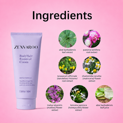 ZENVAROO™ SmoothSkin Hair Removal Cream | Gentle 5-Minute Body Hair Removal