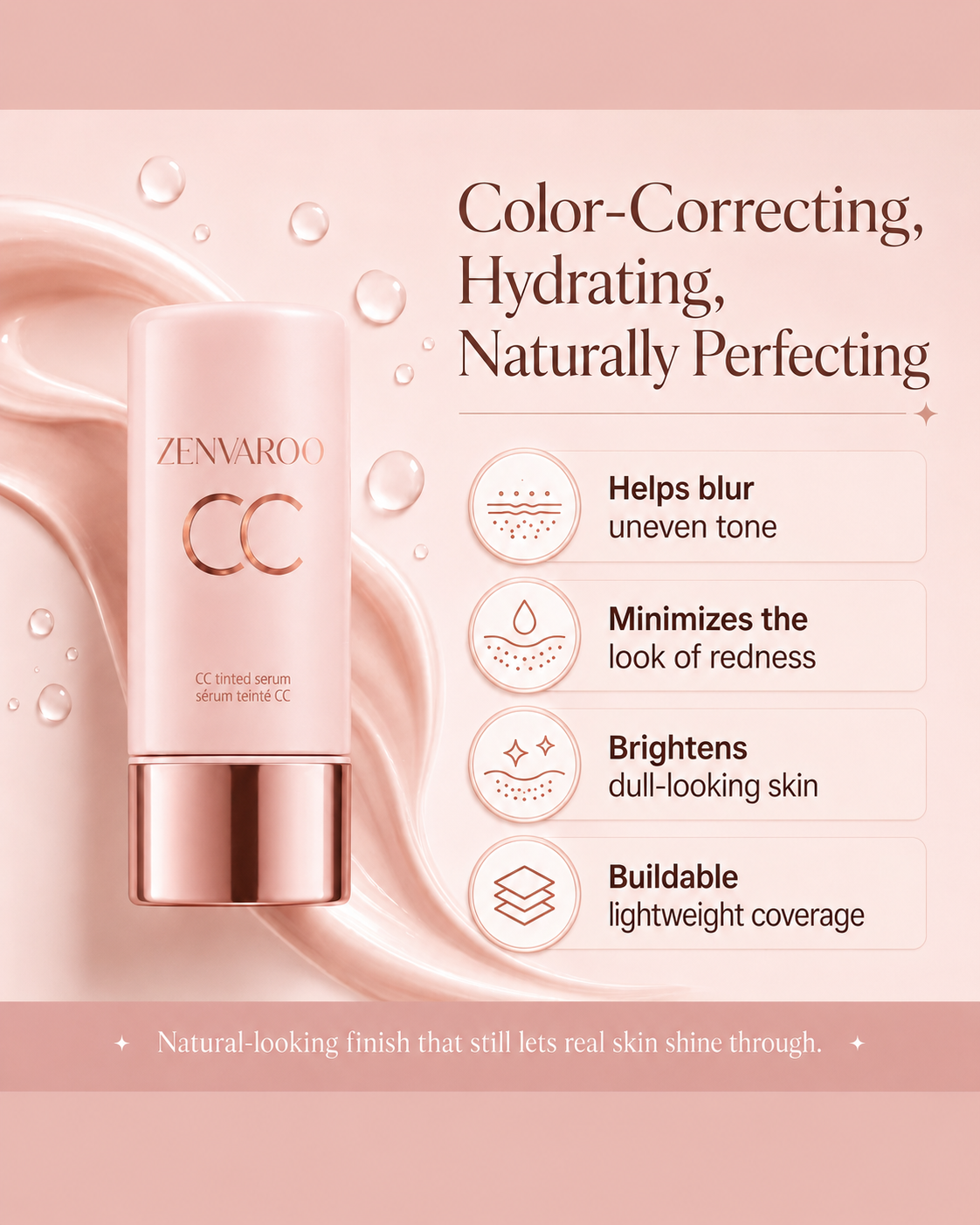 ✨CC Color-Correcting Tinted Serum One drop. Instantly more even-looking skin.